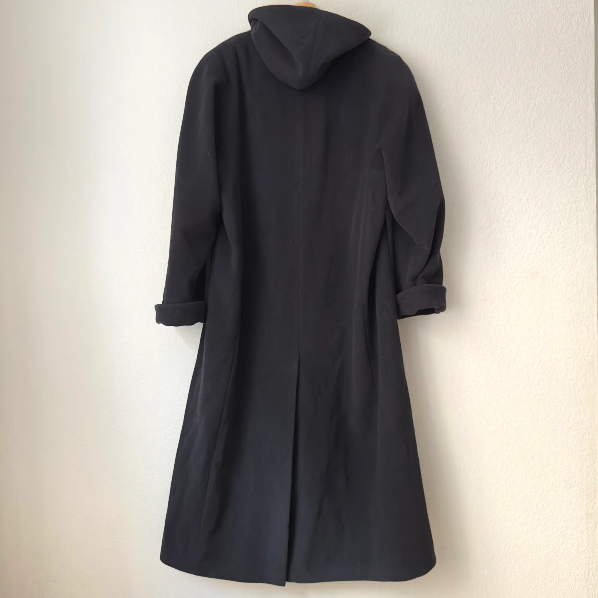 Vintage Gray Hooded Maxi Coat - size M-L