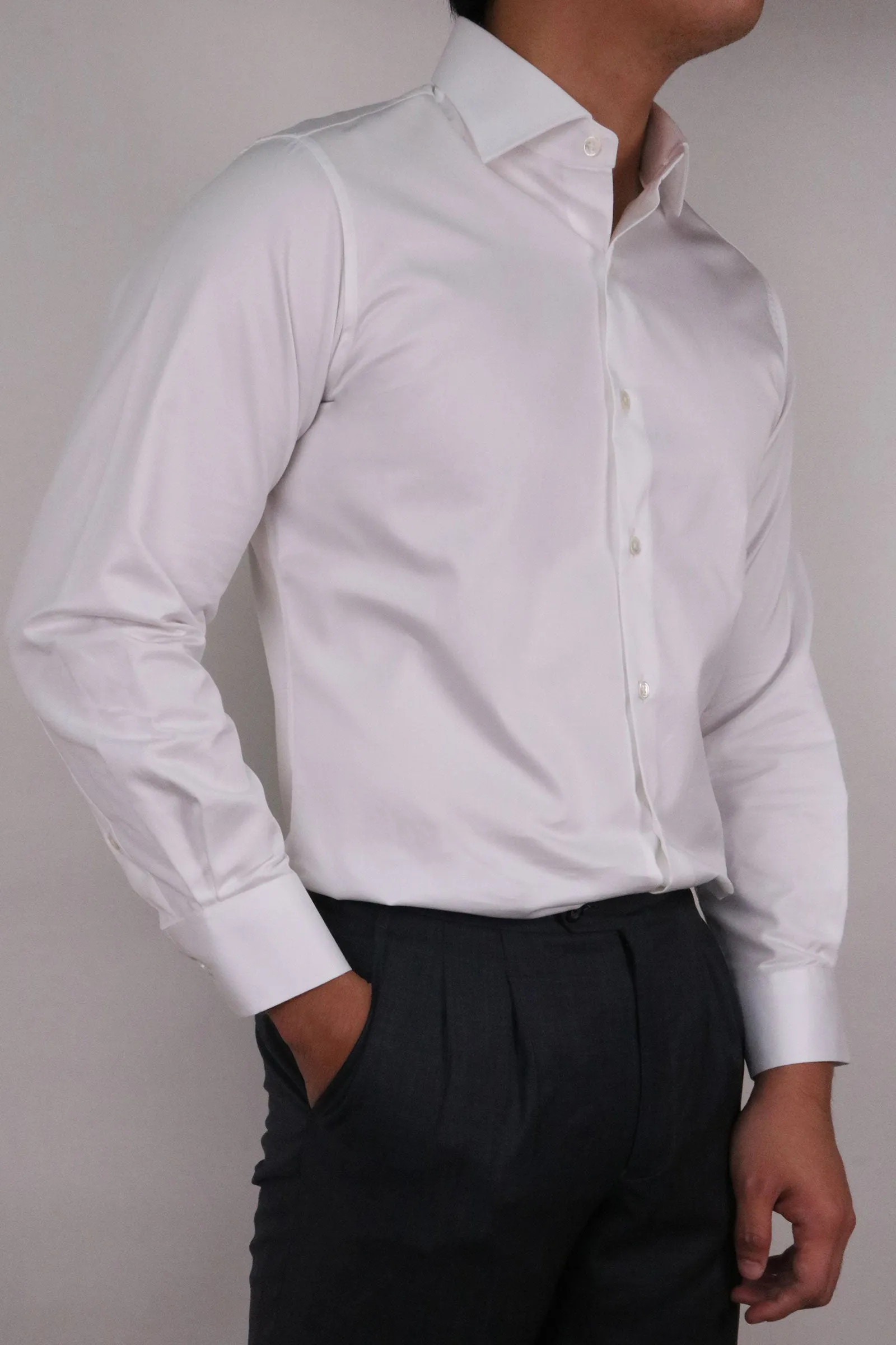 White Oxford Long Sleeve Business Shirt