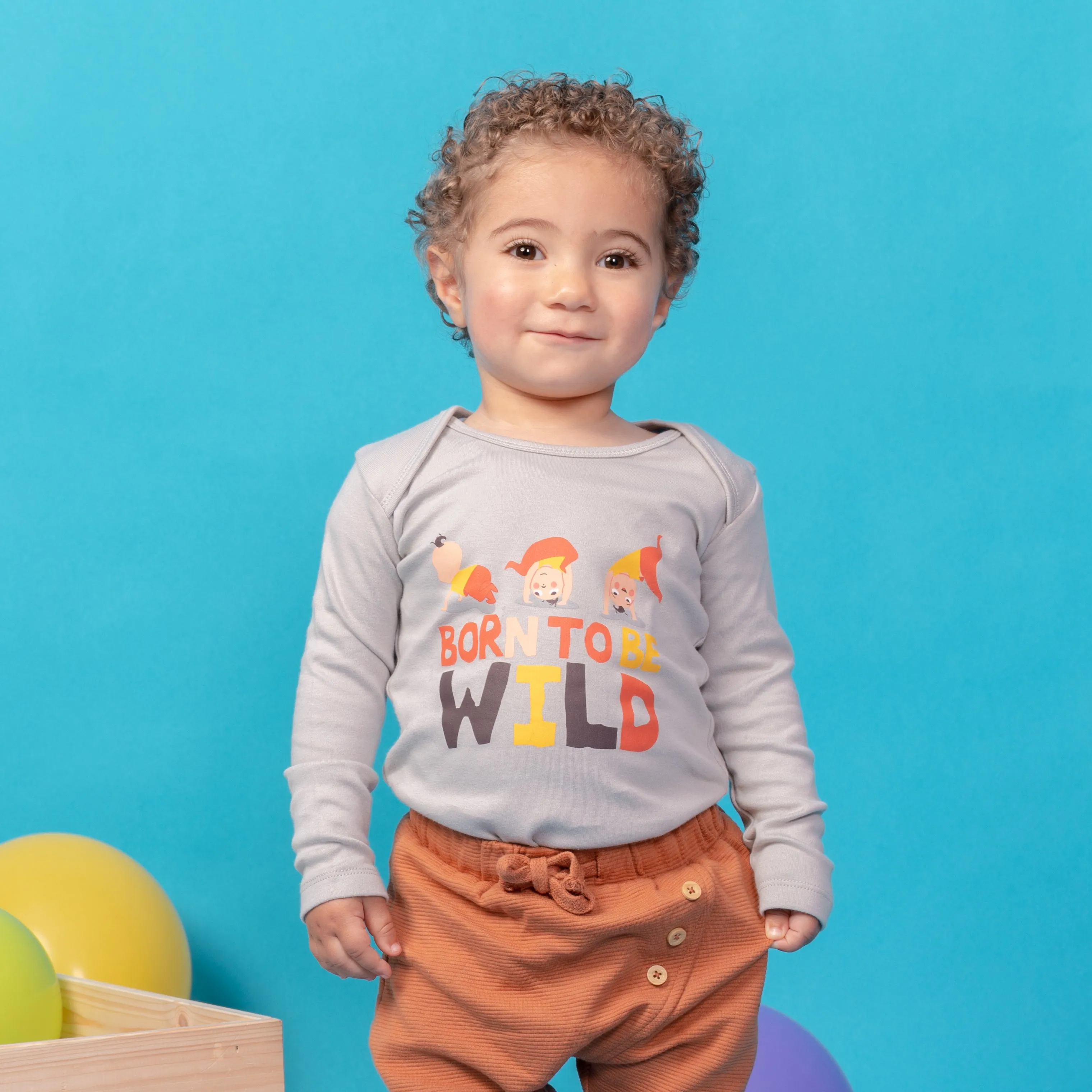 Wild Boys Long Sleeves Bodysuit - Grey