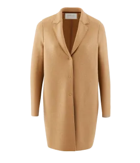 Women Cocoon Coat in Tan