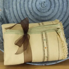 Wool Lightweight Flannel Blanket Hand Embroidered Décor or Wearable Wrap