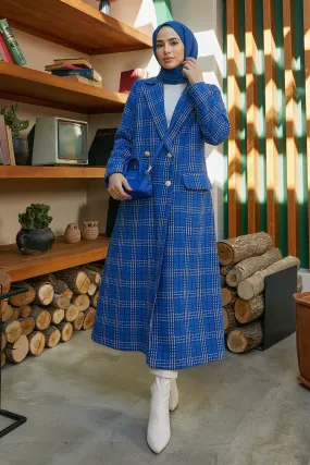 ZRF Women Plaid Coat - Indigo - Tiraspol